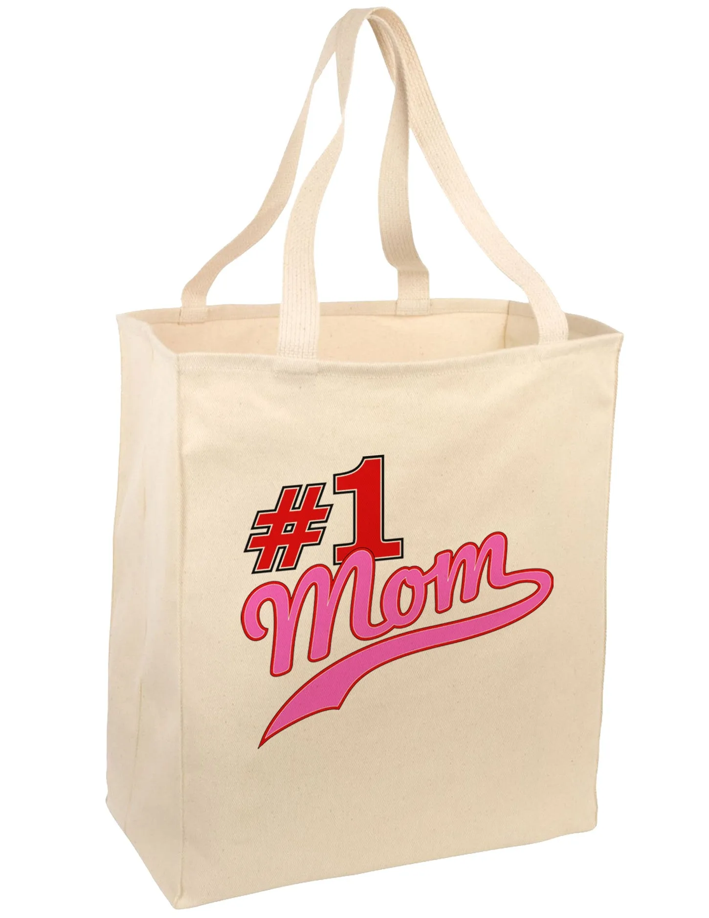 #1 Mom Large Grocery Tote Bag