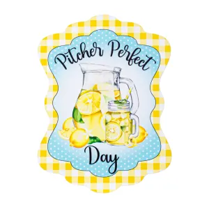 10" Waterproof Sign: Pitcher Perfect Lemonade Yellow