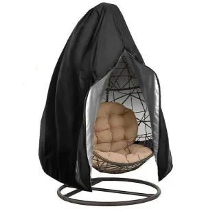 230*200cm black Garden furniture cover, outdoor swing dustproof and waterproof protective cover, with zipper AZ16030
