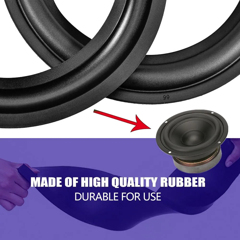 2pcs Speaker Repair Parts 6 Inch Perforated Rubber Edge Surround Durable Replacement Speakers Accessory