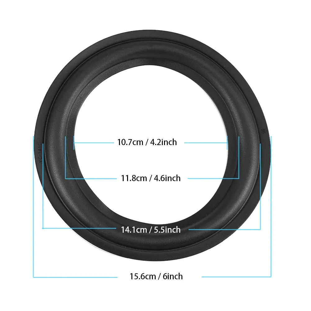 2pcs Speaker Repair Parts 6 Inch Perforated Rubber Edge Surround Durable Replacement Speakers Accessory
