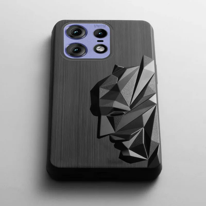 3D Design Soft Silicone Case With Matte Ring Camera Protection Back Cover For Motorola Edge 50 Pro 5G
