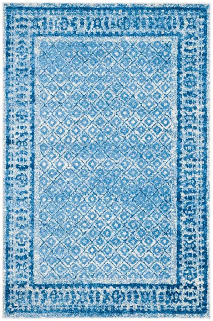 Adirondack Diamond Silver/Blue Area Rug