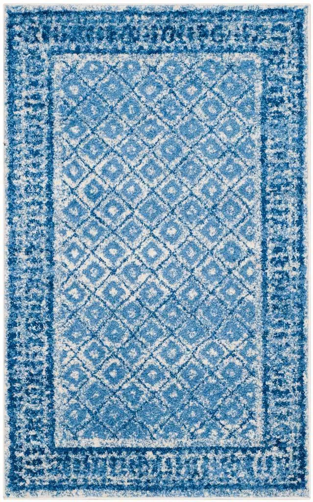 Adirondack Diamond Silver/Blue Area Rug
