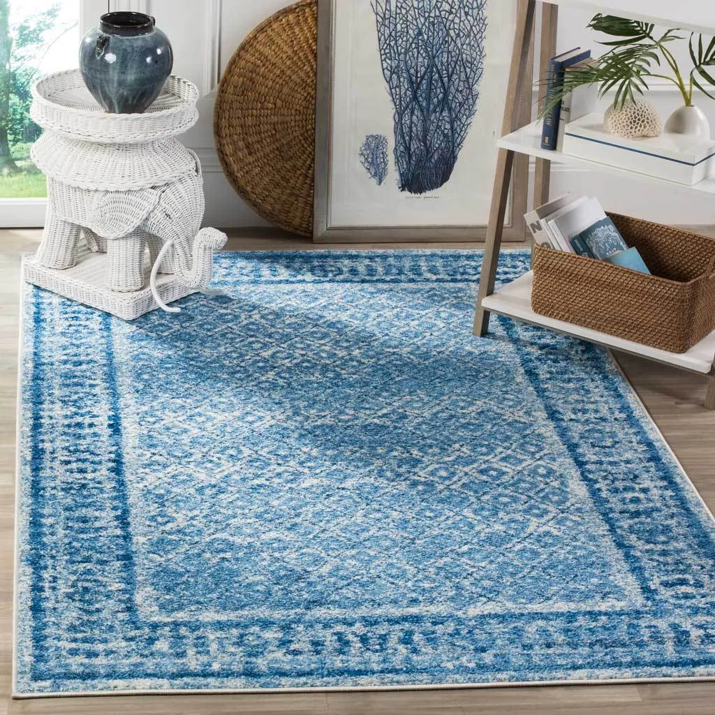 Adirondack Diamond Silver/Blue Area Rug