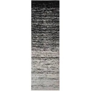Adirondack Gradient Silver/Black Runner Rug