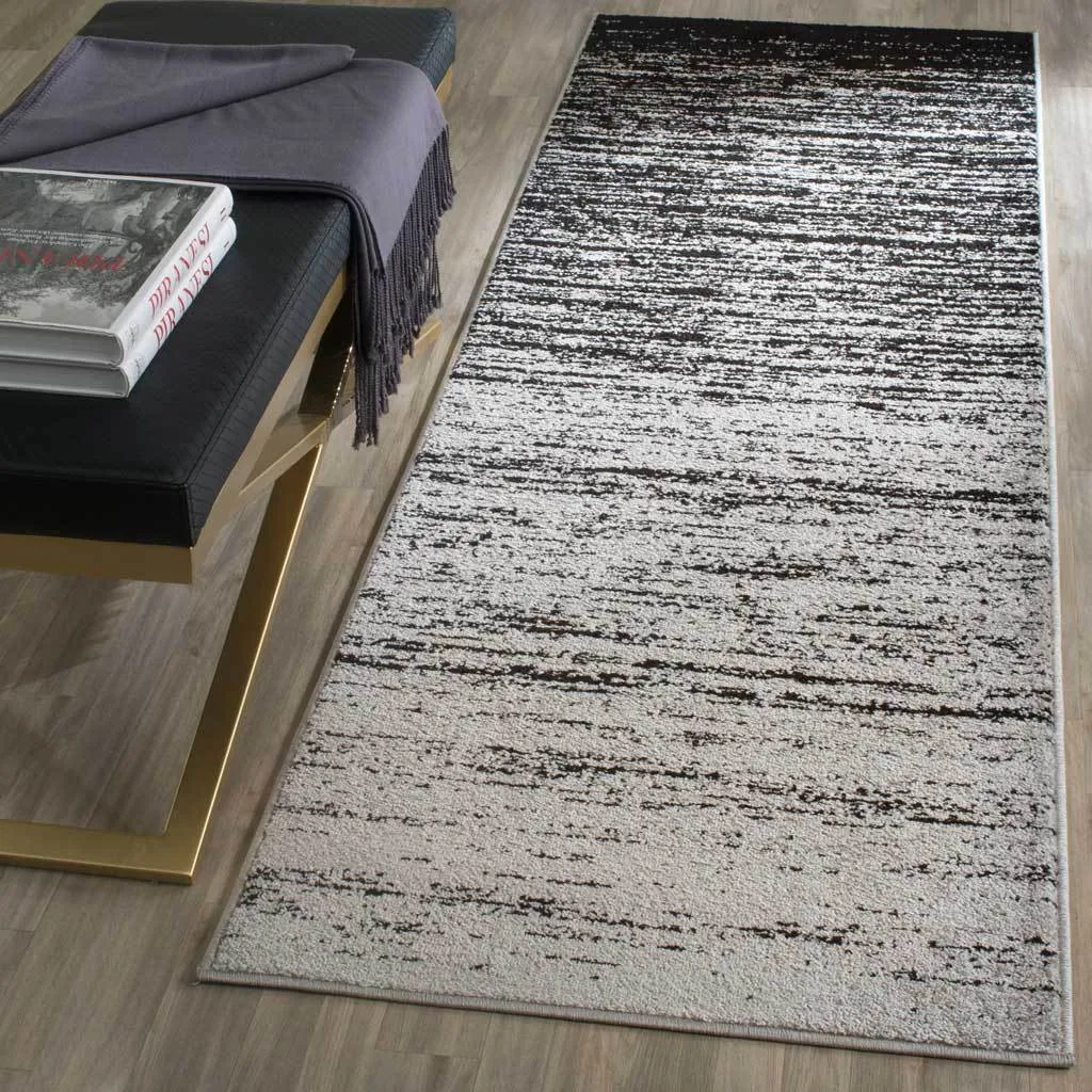 Adirondack Gradient Silver/Black Runner Rug