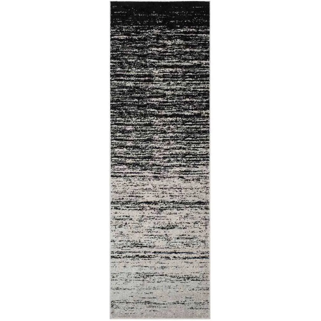 Adirondack Gradient Silver/Black Runner Rug