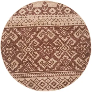 Adirondack Tribal Camel/Chocolate Round Rug