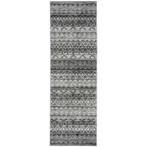 Adirondack Tribal Ivory/Charcoal Runner Rug