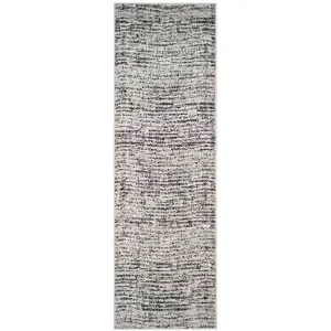 Adirondack Wave Black/Silver Runner Rug