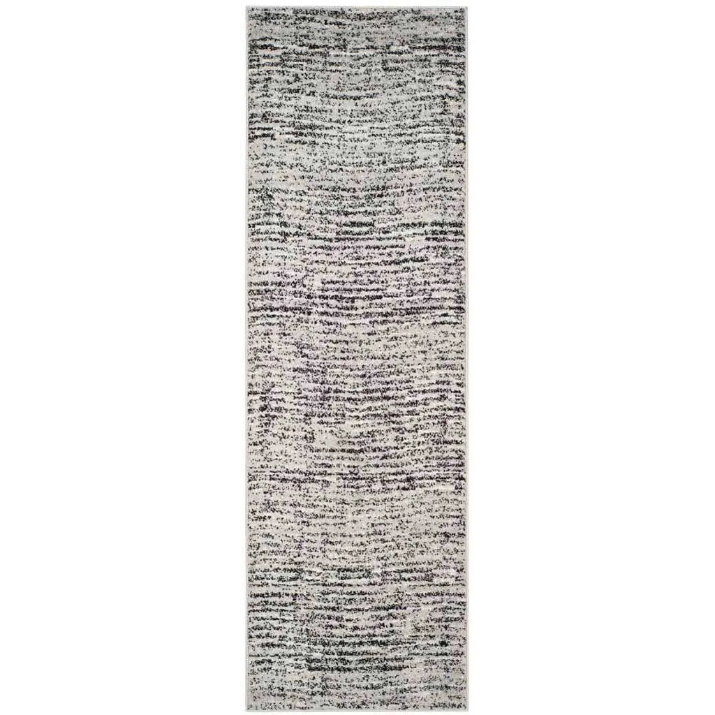 Adirondack Wave Black/Silver Runner Rug