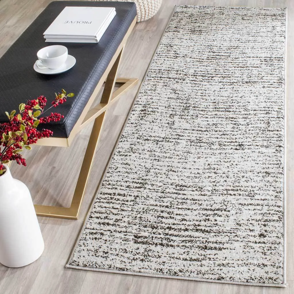 Adirondack Wave Black/Silver Runner Rug