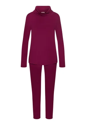 Agatha Cotton Cowl Neck Pajama Set | Deep Poppy 74865-2405