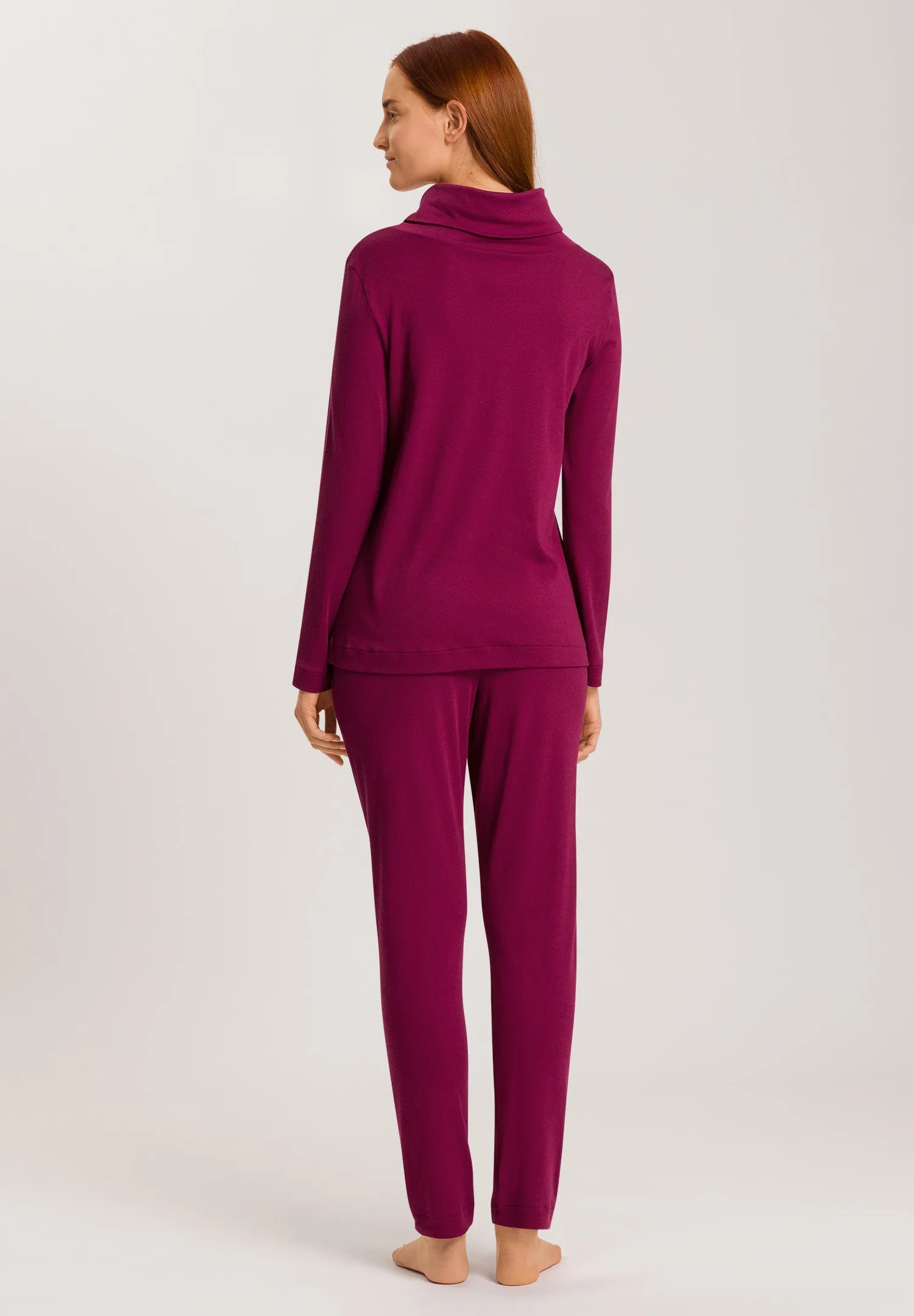 Agatha Cotton Cowl Neck Pajama Set | Deep Poppy 74865-2405
