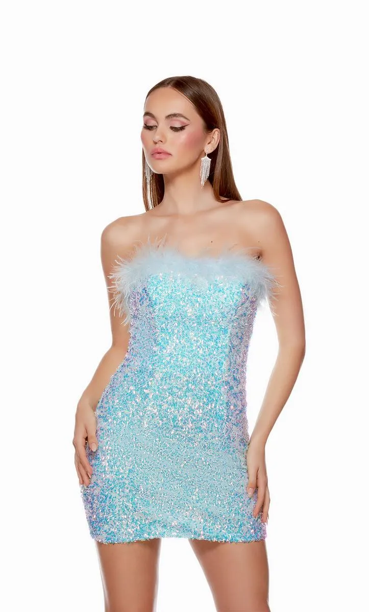 Alyce Paris Strapless Sequin HoCo Dress 4767