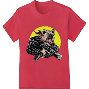 Armed Hyena: Fierce DTF Print for Bold Fashion Statements