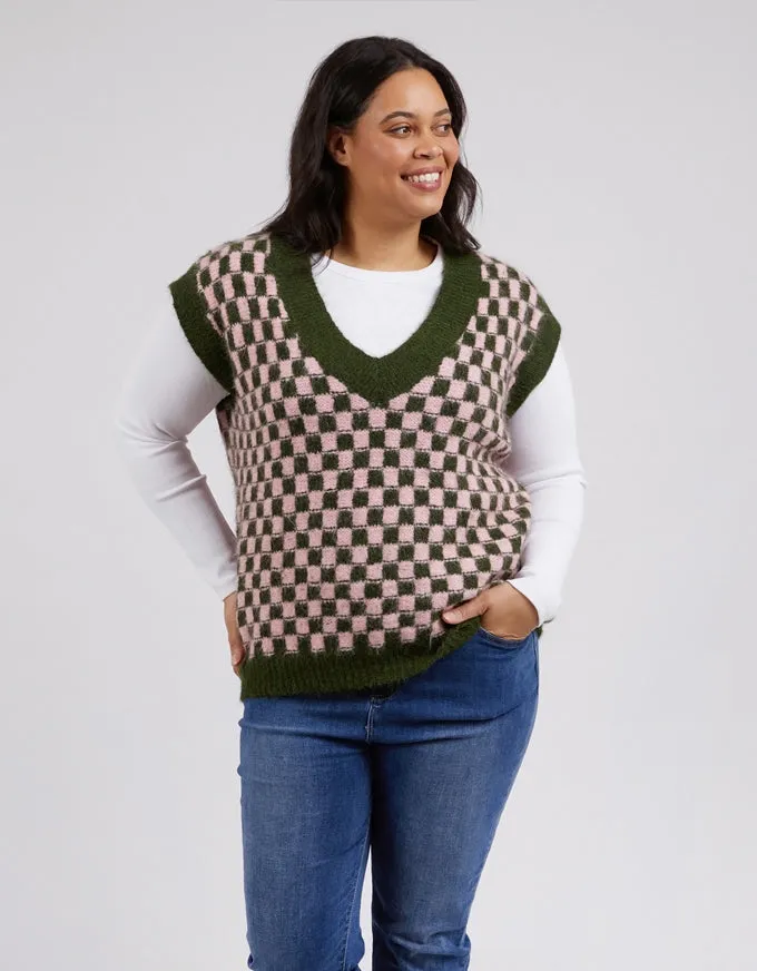 Aspen Knit Vest Clover/Lilac Snow