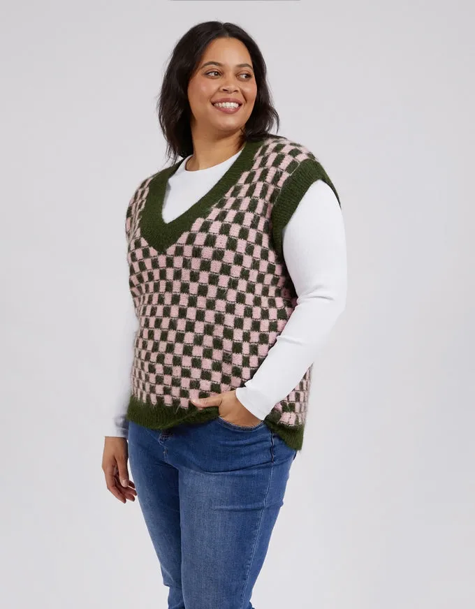 Aspen Knit Vest Clover/Lilac Snow