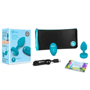 b-Vibe Remote Control Vibrating Jewel Plug (S/M) - Teal