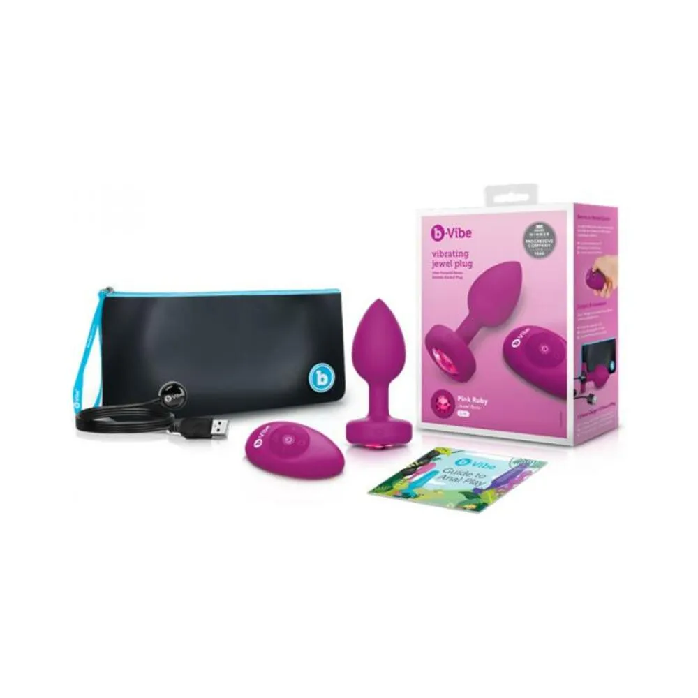b-Vibe Remote Control Vibrating Jewel Plug (S/M) - Teal