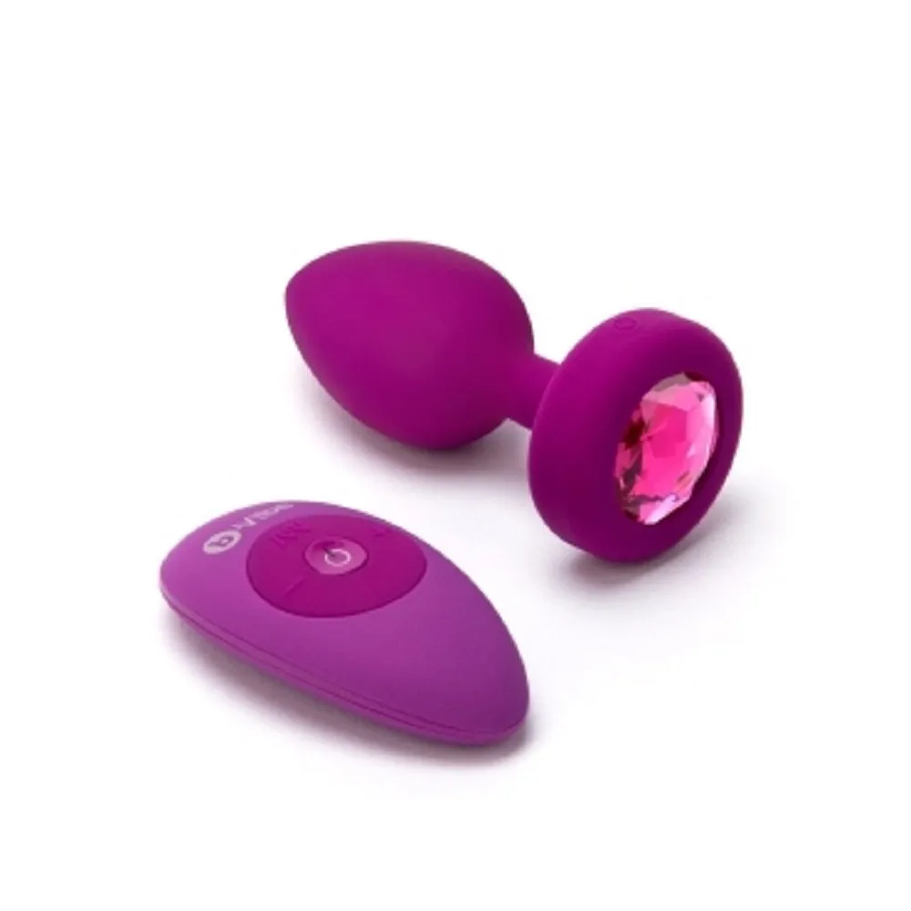 b-Vibe Remote Control Vibrating Jewel Plug (S/M) - Teal