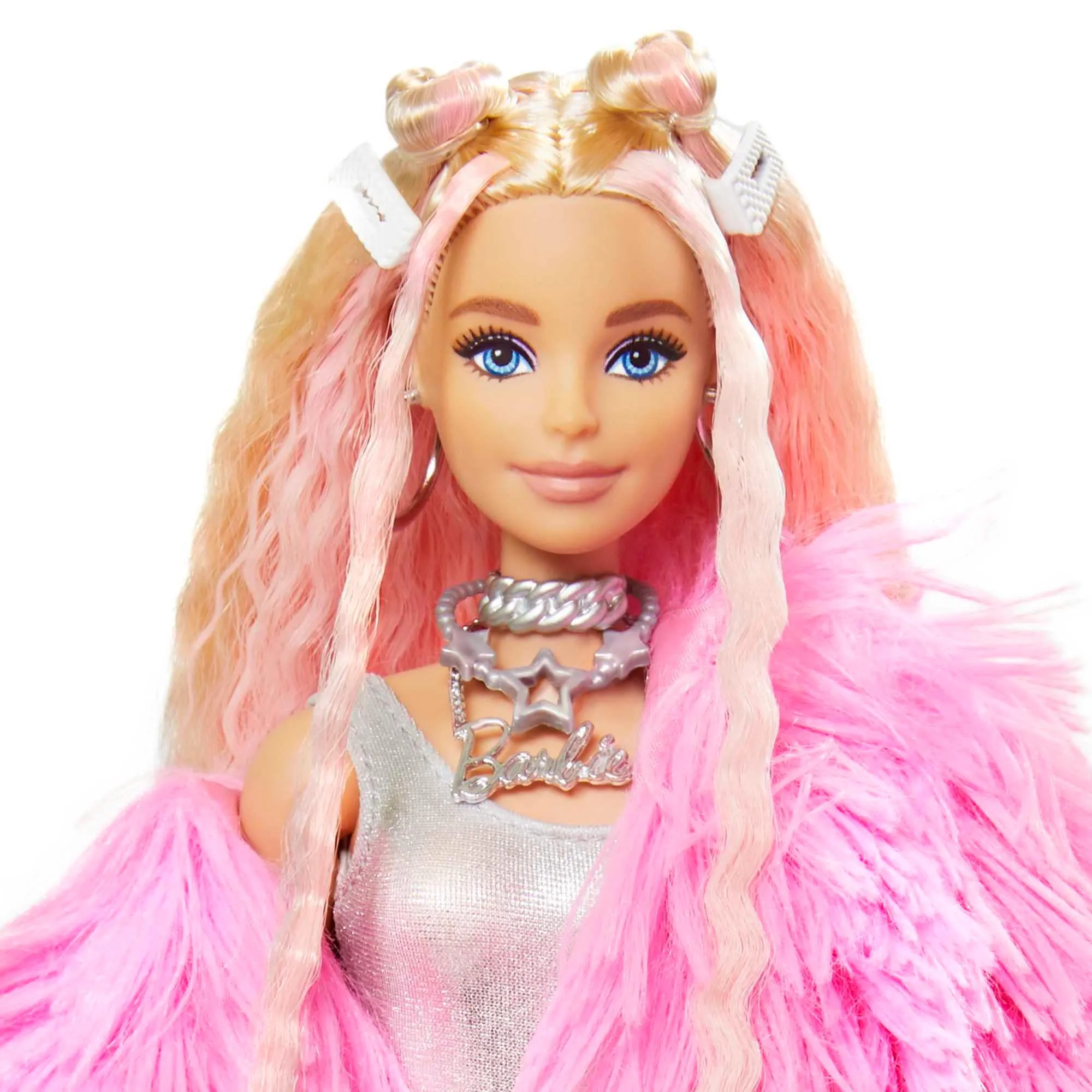 Barbie Extra Doll #3 - Pink Fluffy Coat with Unicorn Pig Pet