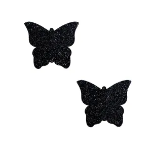 Black Malice Glitter Butterfly Small Body Stickers 6PK