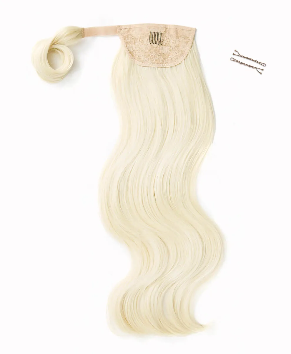 Bleached Blonde, 26" Luxe Blowout Wraparound Ponytail, 190g