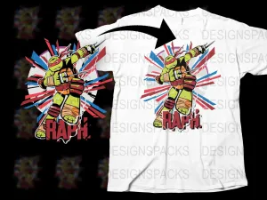 Bold Raphael TMNT Graphic Design Png Digital Download