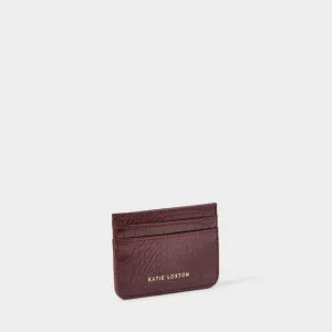 Burgundy Faux Croc Card Holder KLB2384