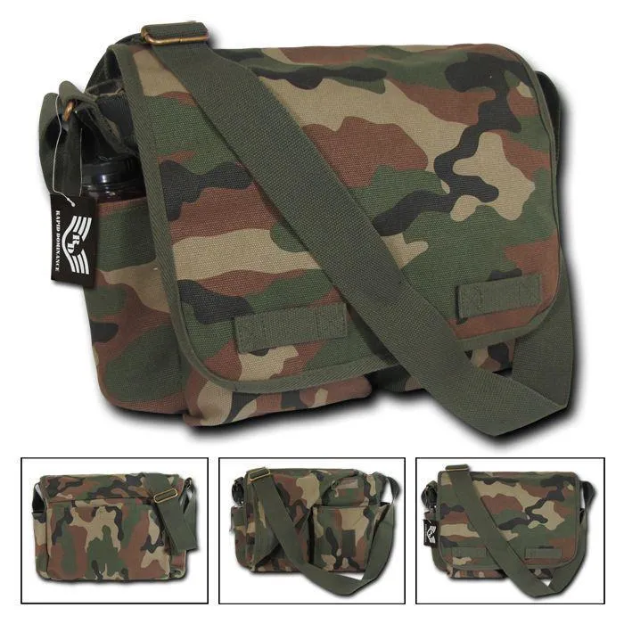 Camouflage Cotton Canvas Shoulder Messenger Bag Army Military Style Satchel