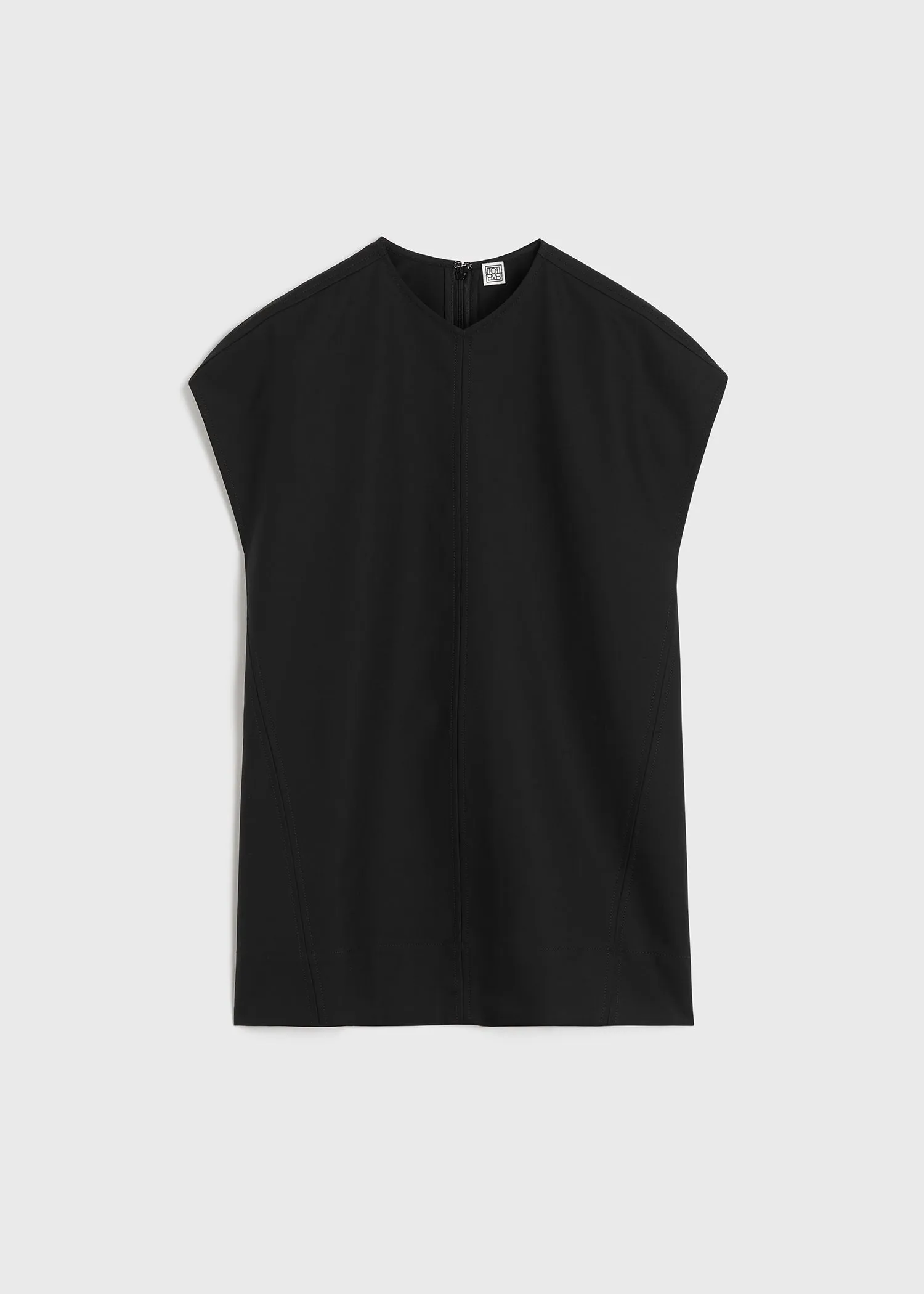 Cap sleeve twisted-seam top black