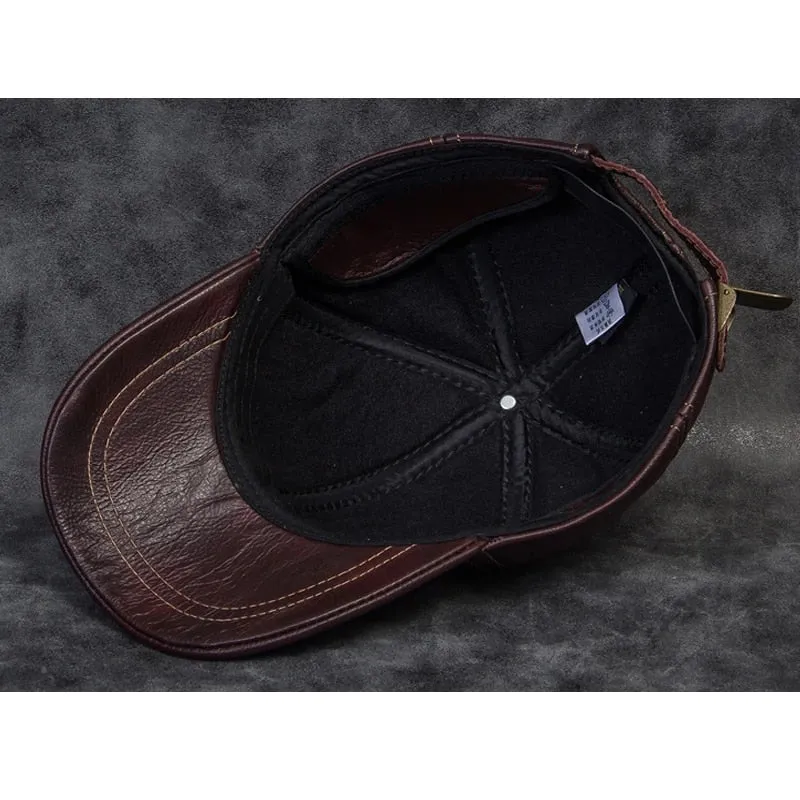 Casquette de Baseball en Cuir Luxe
