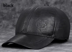 Casquette de Baseball en Cuir Luxe