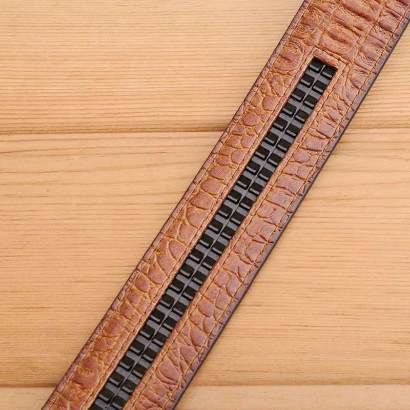 Ceinture en cuir effet crocodile boucle Aigle pour homme, modèle Abaka