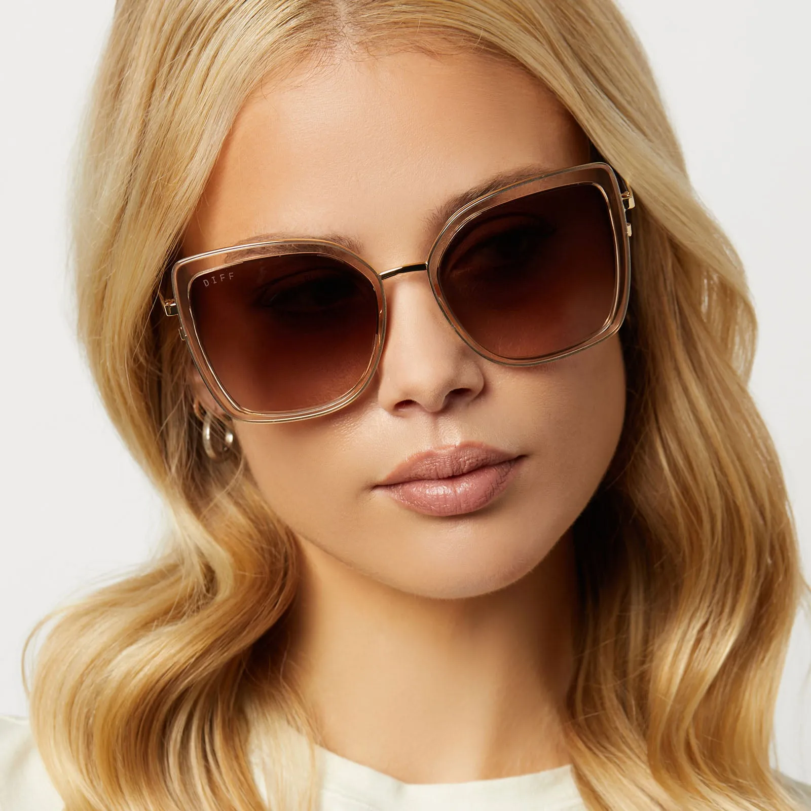 CLARISSE - ROSE CRYSTAL   BROWN GRADIENT SUNGLASSES