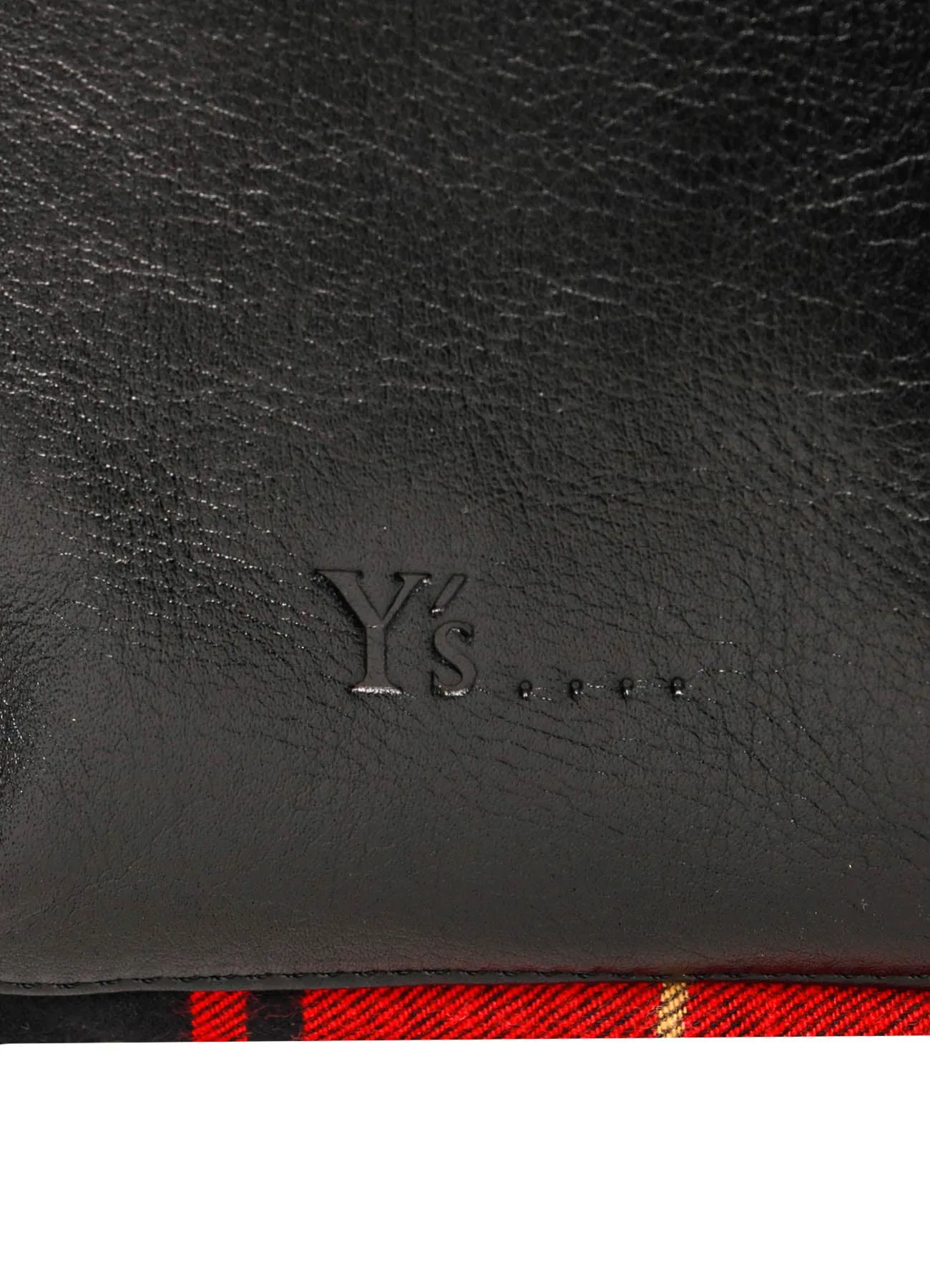 COW LEATHER × TARTAN CHECK CLASP POCHETTE