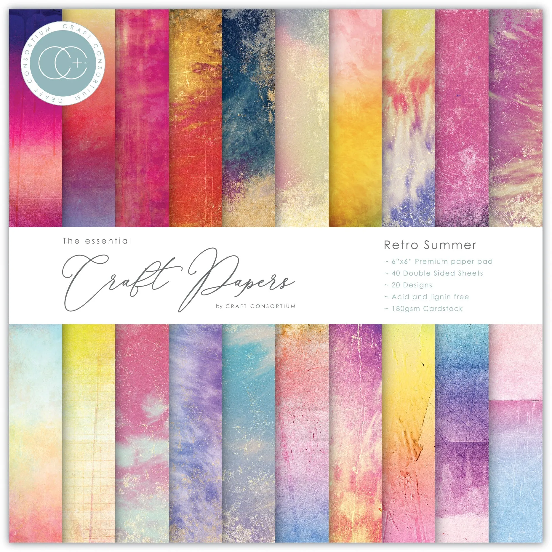 Craft Consortium Retro Summer - 6x6 Premium Paper Pad