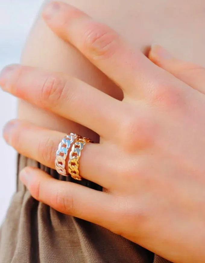 Curb Yellow Gold Ring R6528