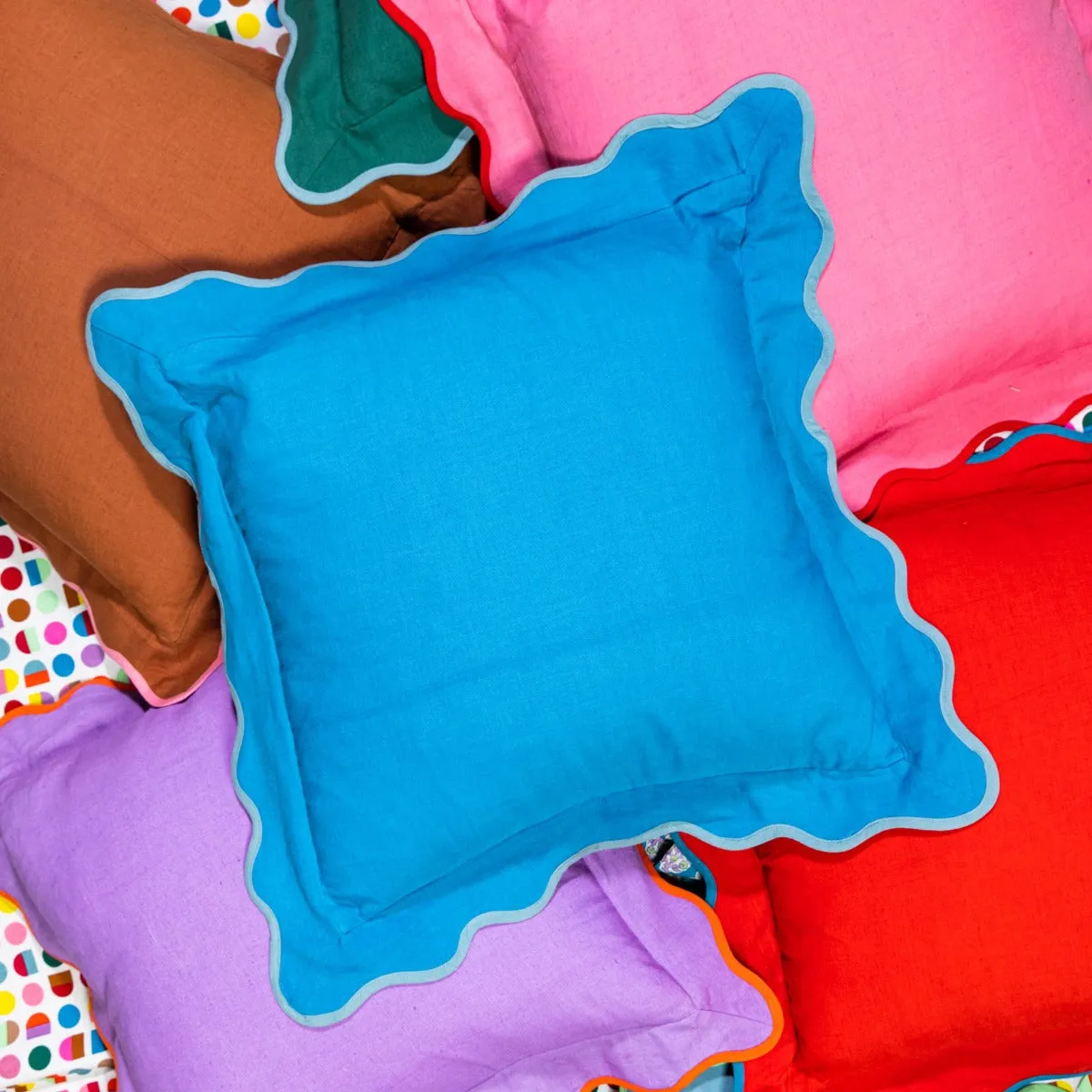 Darcy Linen Pillow - Peacock/Aqua