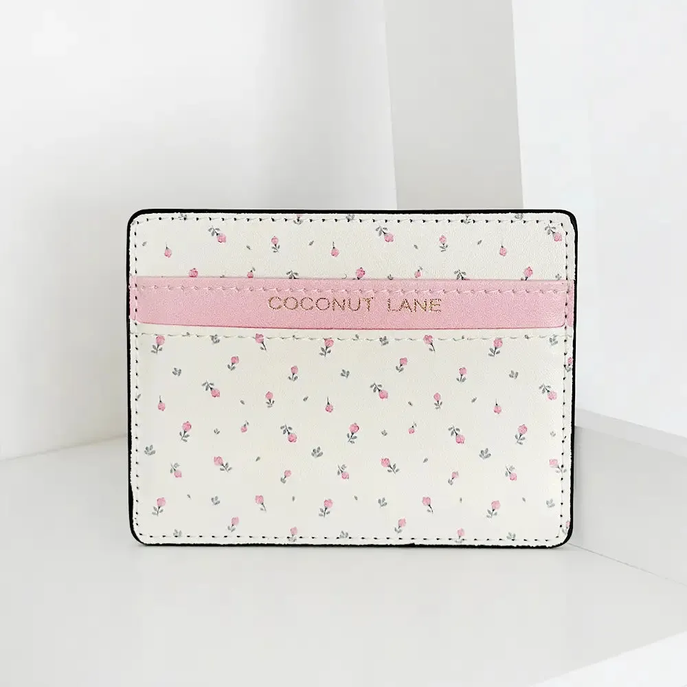 Ditsy Floral White Cardholder