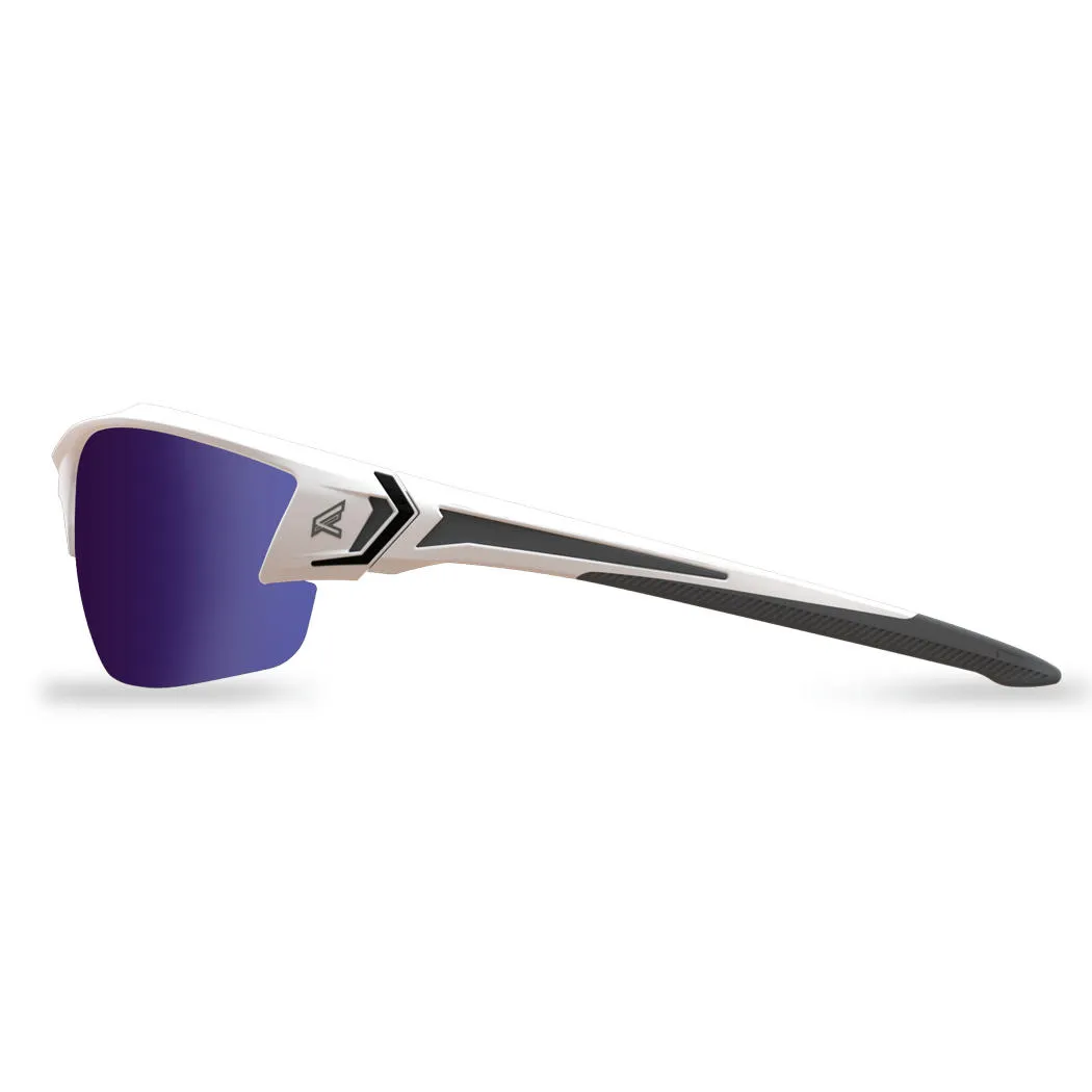 Edge Eyewear TSDKAP248-G2 - Safety Glasses - Khor G2 - White Frame / Polarized Aqua Precision Blue Mirror Lens