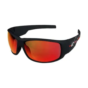 Edge Tactical Eyewear Legends Strike Team - Soft-Touch Black & Red Frame / Aqua Precision Black Mirror Lens