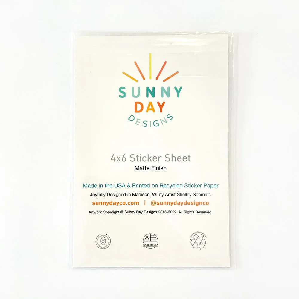 Halloween Sticker Sheet (4x6) - 100% Recycled Paper, Made in the USA