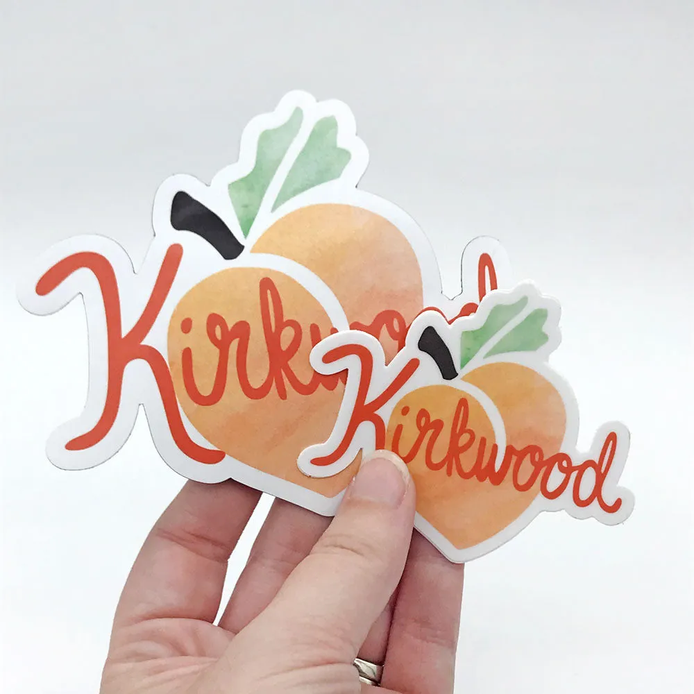 Kirkwood Peach Vinyl Sticker - Waterproof & Scratch Resistant | *25% Off!*