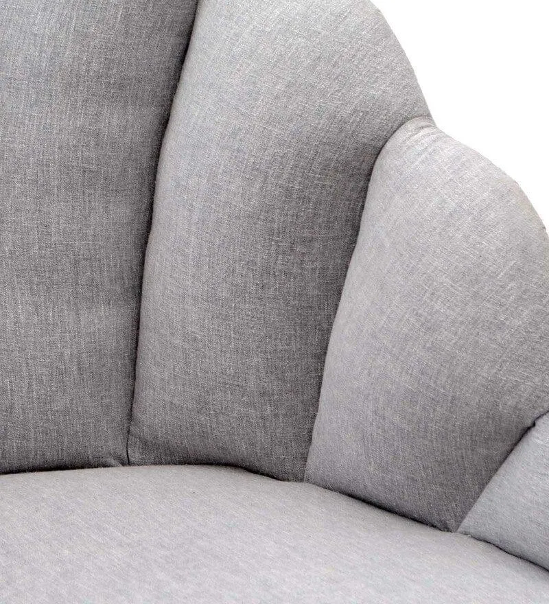 Lansy Mango Wood Peacock Chair In Cotton Grey colour