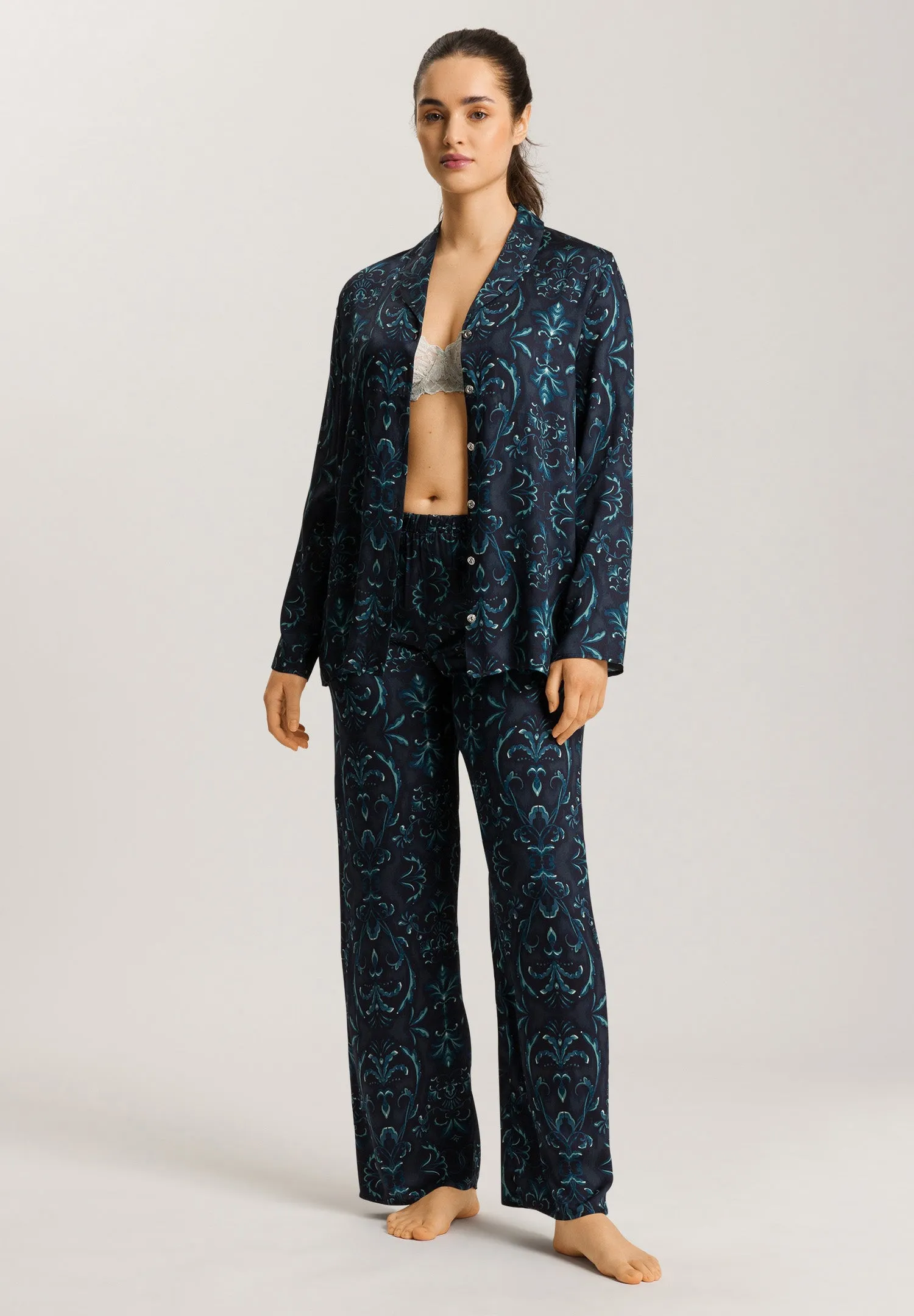 Marlene Button Front Pajama Set | Glowing Damask 72415-2163