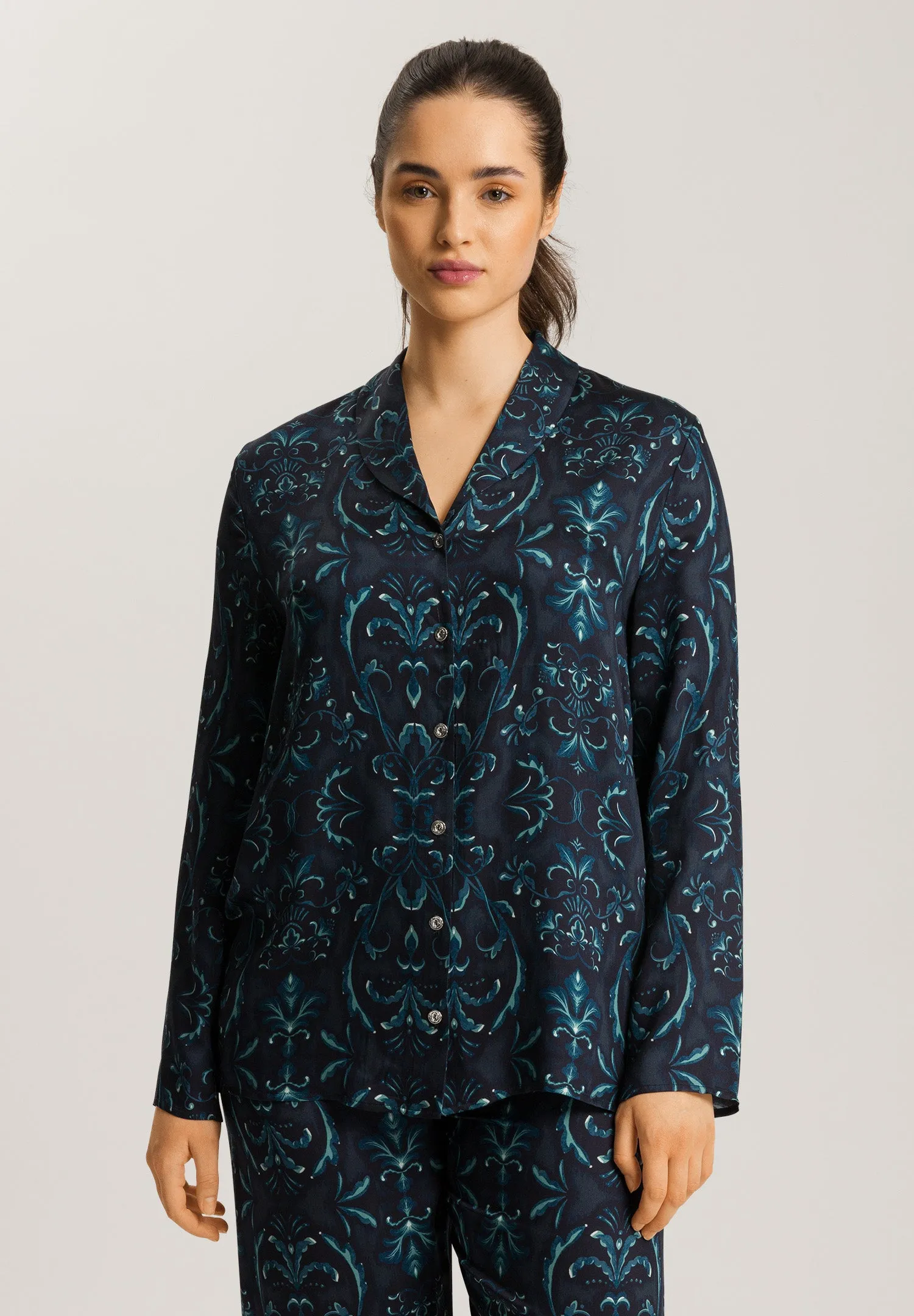 Marlene Button Front Pajama Set | Glowing Damask 72415-2163