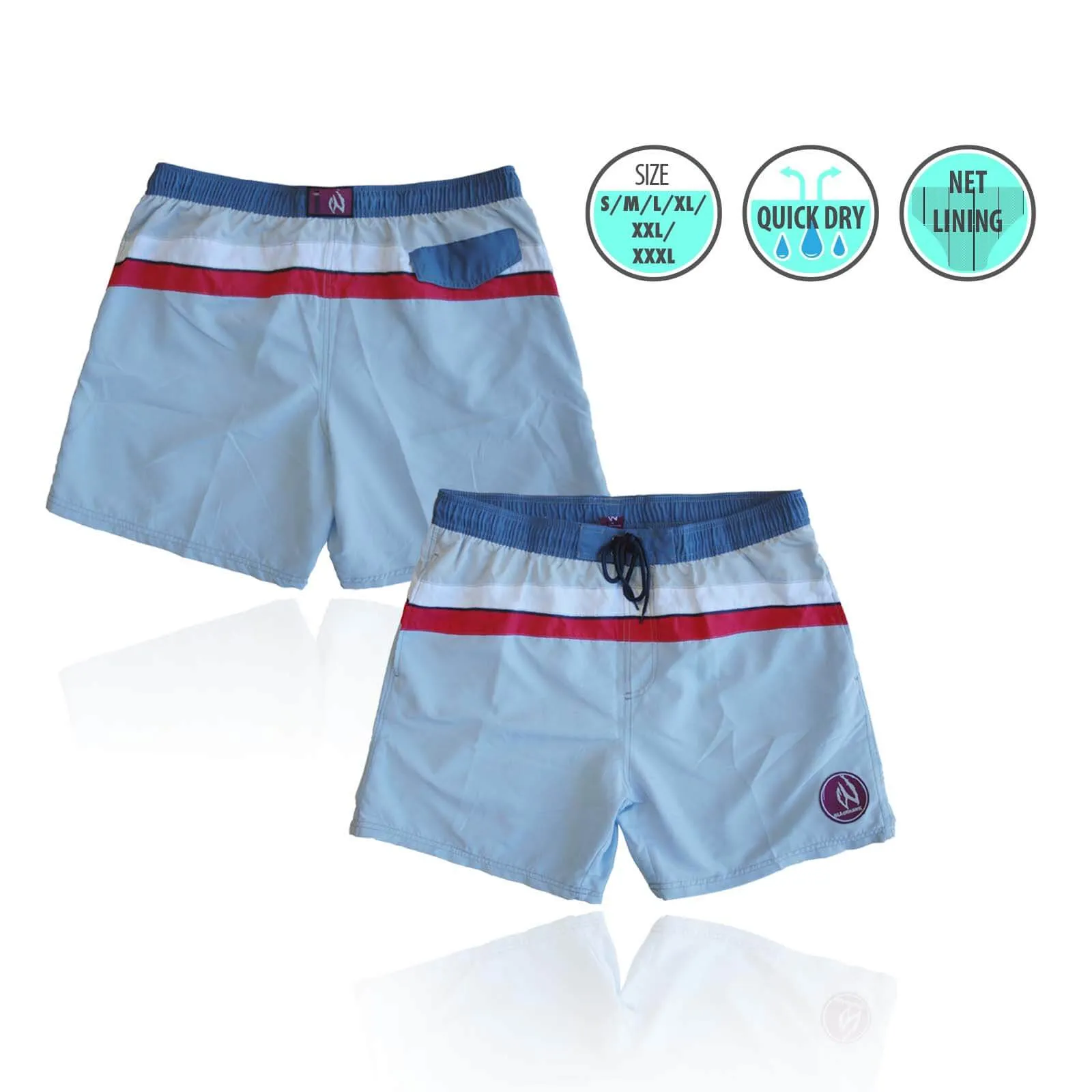 Mens Swim Beach Shorts Sky Blue BHACAPBS7